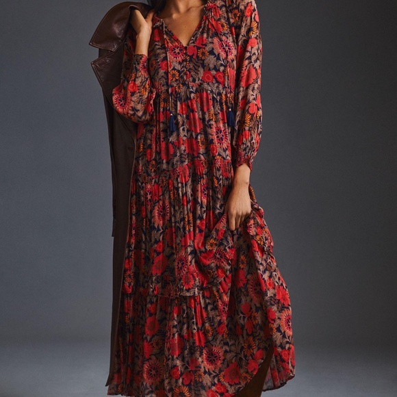 Anthropologie The Marais Printed Chiffon Maxi Dress, XS - Picture 1 of 5